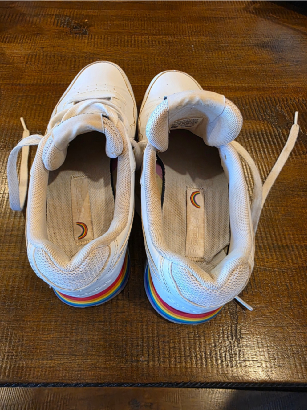 Reebok Classic Harman Run S Pride Mens 6 Womens 7.5 White Athletic Shoes Sneaker - Picture 5 of 9